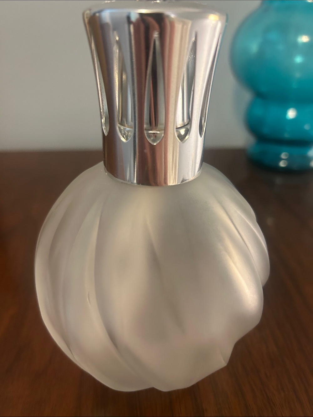 Vintage Lampe Berger Frosted Swirl Fragrance Lamp Made in France - Picture 5 of 6